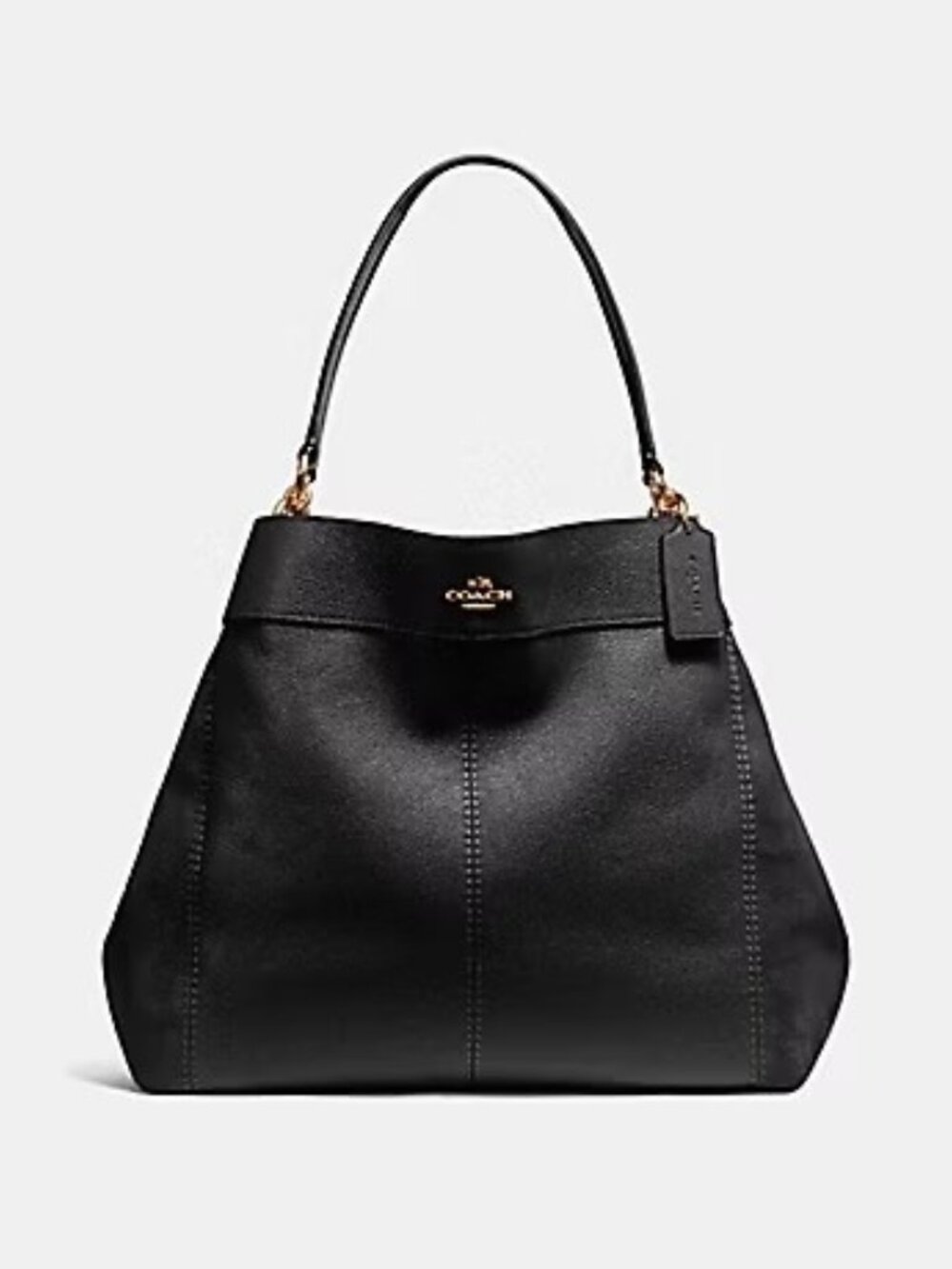 Euc Coach Lexy Black Suede & Leather Shoulder Bag